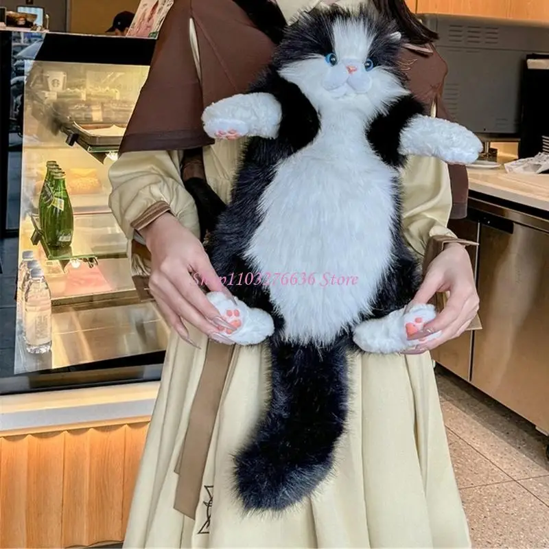 R6FD Functional Cats Plush Backpack for Kids Adults Daily Activities Companion