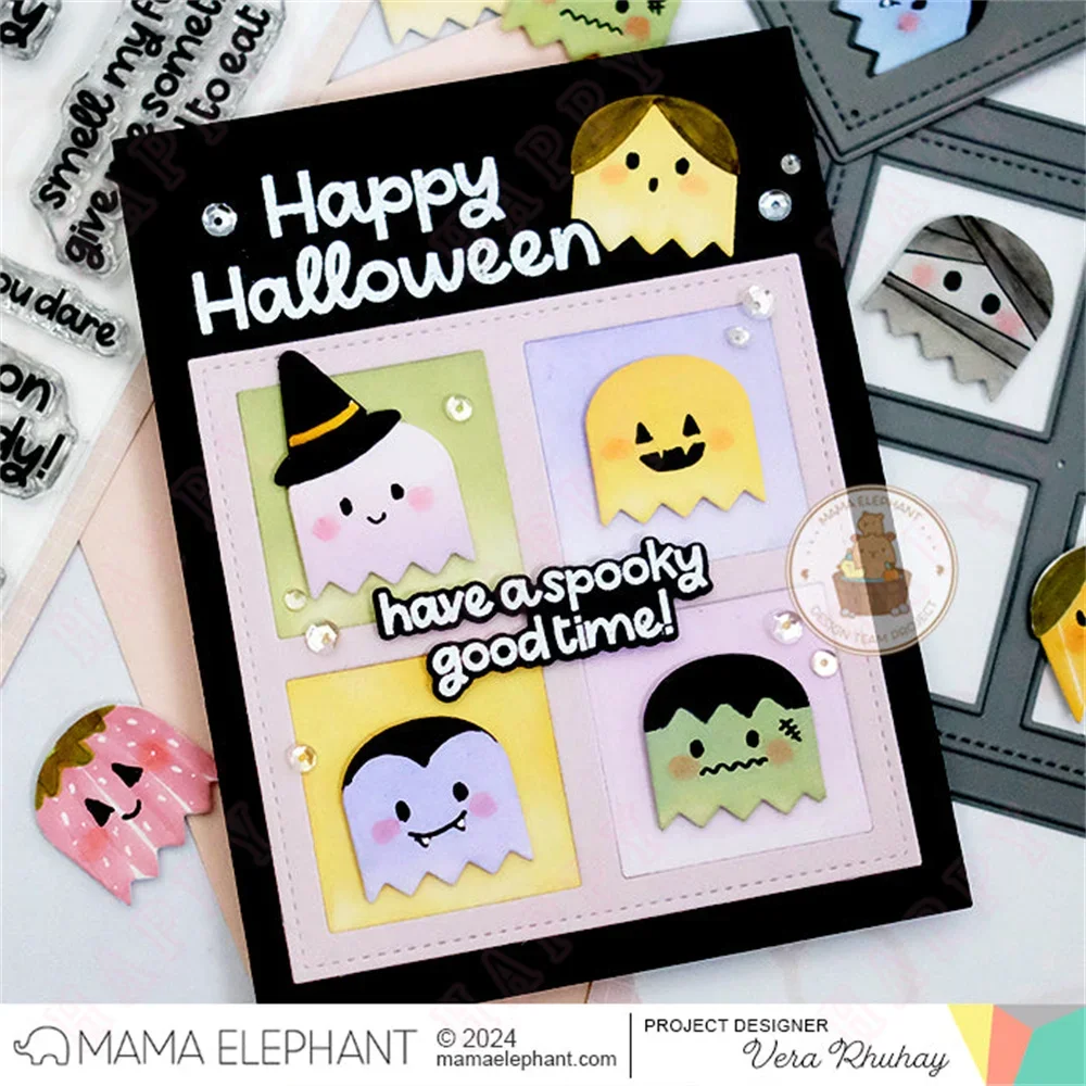 scrapbooking dies 2024 halloween Big Boo Edges Creative Metal Cutting Dies And Clear Stamps For DIY Craft Paper Card Decoration