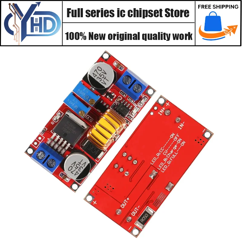 2 шт. XL4015 Max 5A DC-DC Регулируемый понижающий преобразователь 4-38 В в 1,25-36 В, модуль драйвера постоянного тока высокой мощности, постоянный в постоянный ток