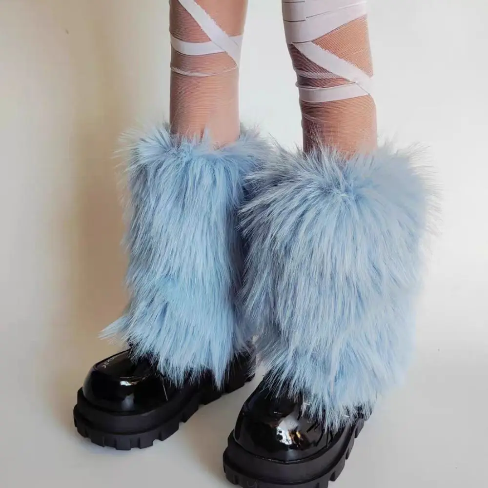 

Fashion Y2K Winter Leg Warmers Foot Cover Harajuku Plush Leg Coverings Lolita JK Kawaii Furry Leg Warmers Streetwear