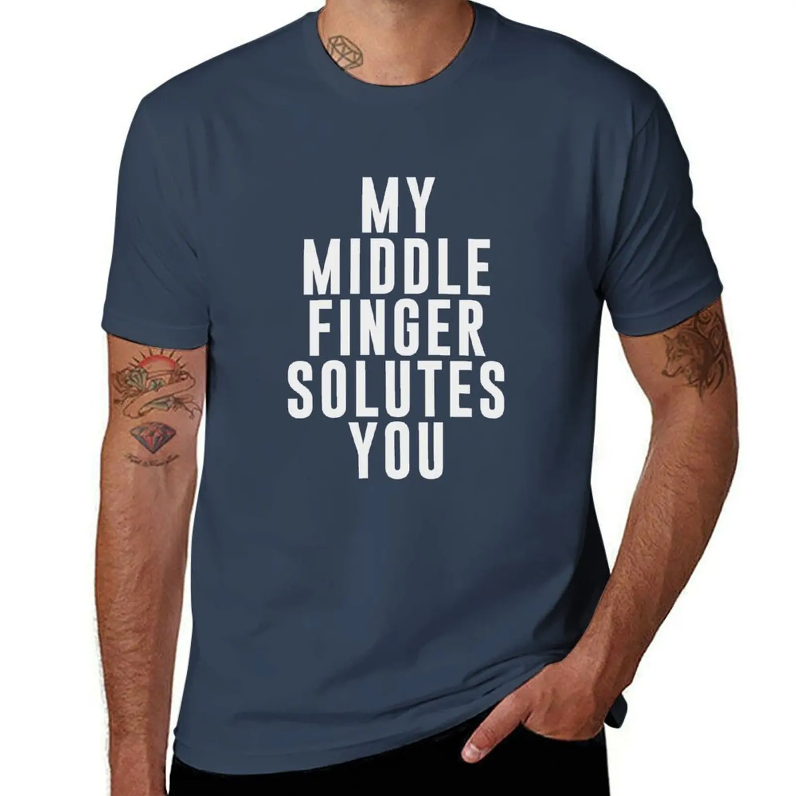 My middle finger solutes you T-Shirt blue lock Blouse mens shirts graphic tee