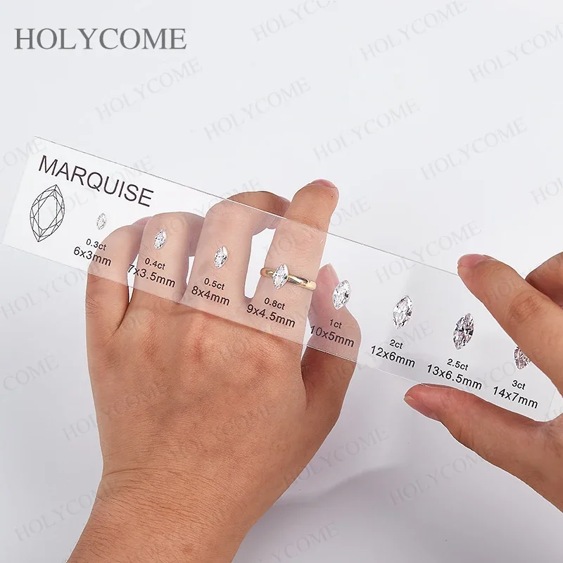Aangepaste vergelijking grafiek kit set referentie verschillende mooie vormen edelsteen 5A zirkonia diamant karaat maten voor juwelierszaak