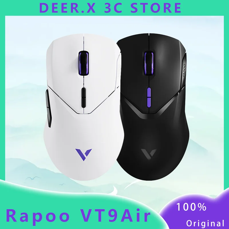 Rapoo VT9Air Wireless/Wired Dual Mode Gaming Mouse Lightweight 59g PAW3398 Engine Supports 4K+8K Return Rate 10 Key Custom Mouse