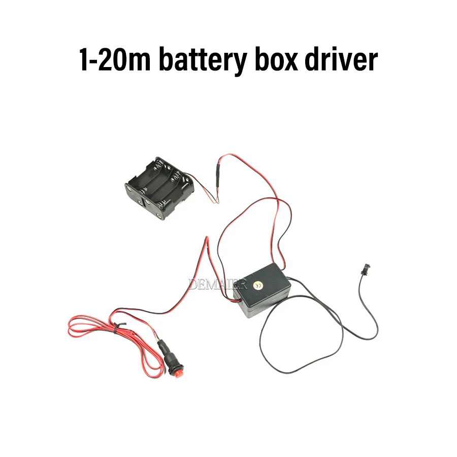 DC 12V USB 3V AA Battery 5V USB Power Supply Adapter Driver Controller Inverter For 1-220M El Wire Electroluminescent Light