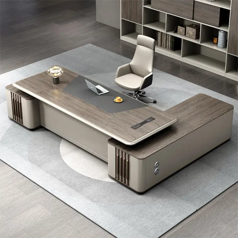 Light luxury boss desk, office desk and chair combination, simple modern manager desk, office atmosphere, creative president