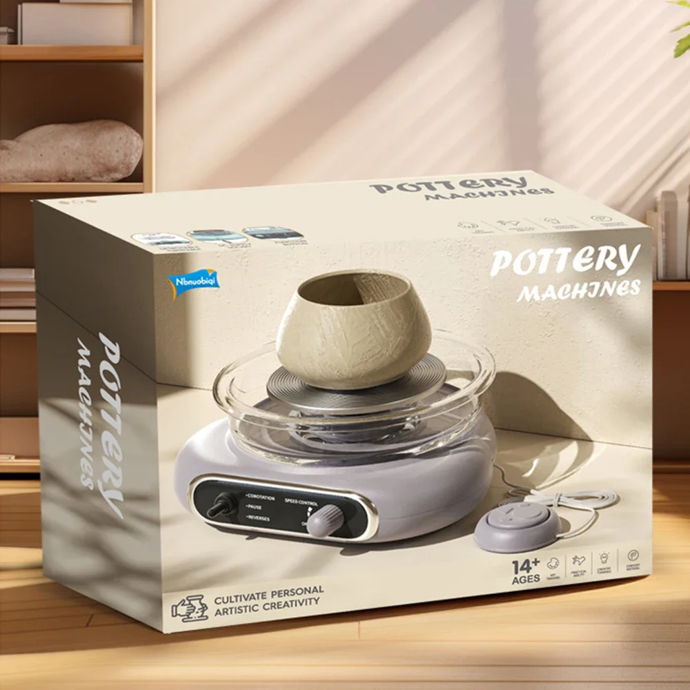 

Mini Electric Pottery Wheel Kit 4.7" Turntable Detachable Clay Art Pottery Wheel with Cleaning Tools for Home DIY Ceramic Work
