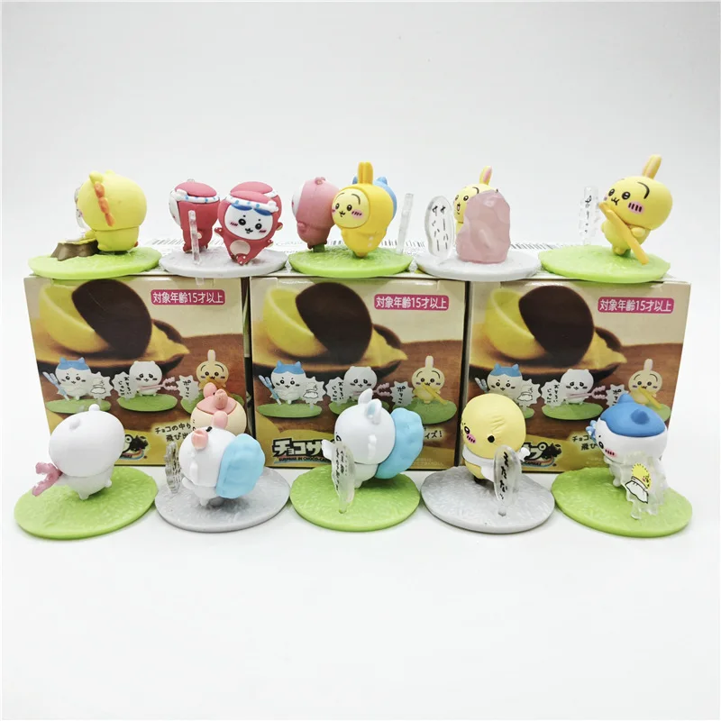 Chocolate Surprise Figure Toy Hachiware Usagi Mini PVC Collectible Desk Decor Anime Model Cute Kawaii Gift