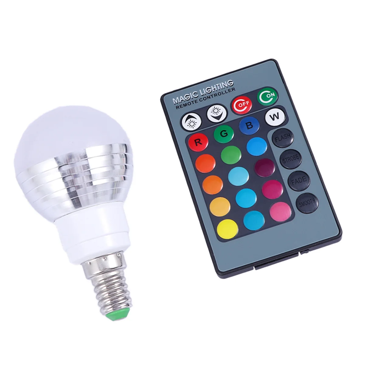 24 Key Rgb Led Bulb 3W E14 Color Changing Light Remote Control 85-265V Energy Saving Low Power High Heat Dissipation Living Room
