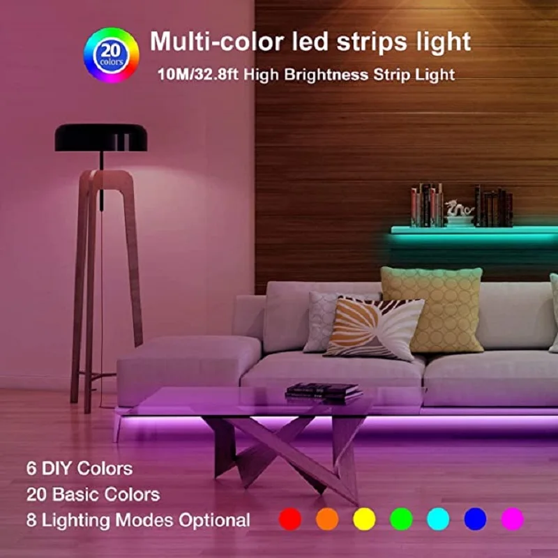 SMD5050 Lamp for TV Backlight DC5V LED Strip Light Bluetooth Control Music Mode for Room Decoration 1m 2m 3m 4m 5m Neon Lights