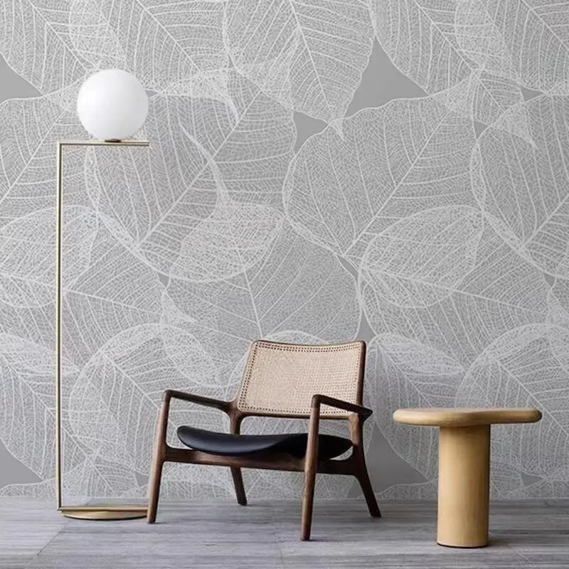 Customized Nordic Creative Leaf Vein Plant Leaf Art Wallpaper Living Room Sofa TV Background Wall Mural Clothing Store Wallpaper