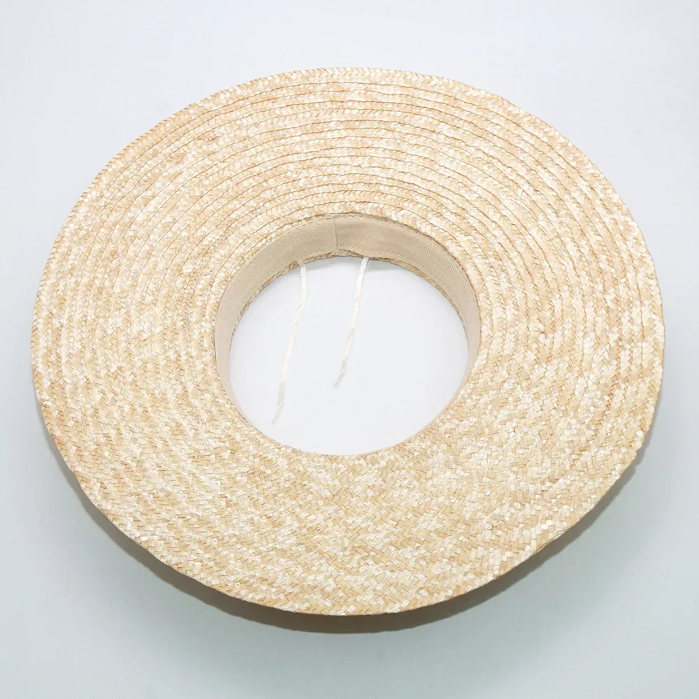 Sommer Leere Top Runde Sonnenhüte für Frauen Elegante Breite Große Krempe Strand Strohhut Casual Panama Caps Uv-schutz Kappe Sombrero – Detail 6