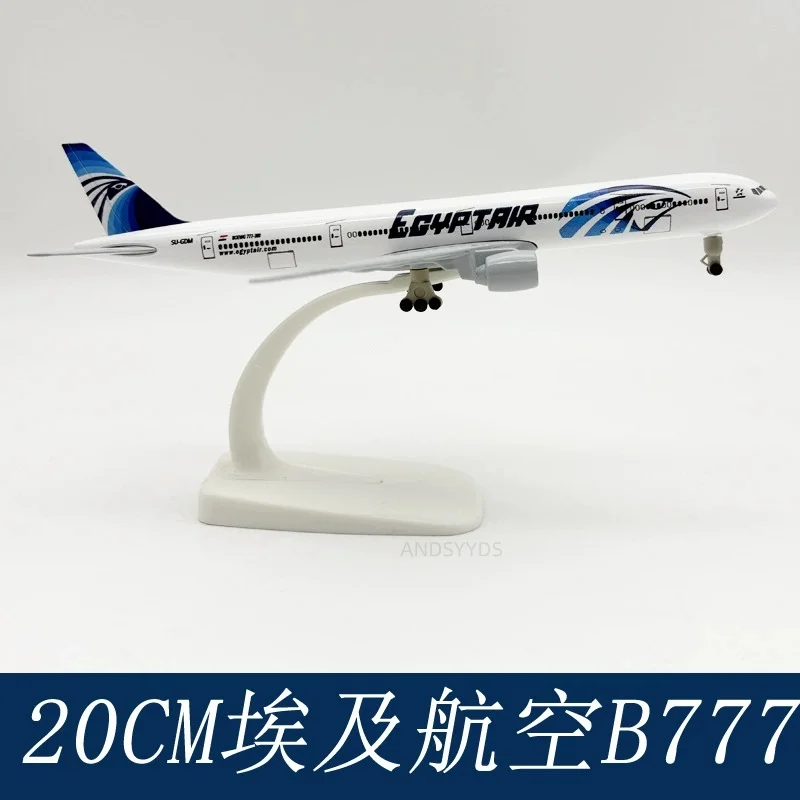 مقياس 20 سنتيمتر B777 الخطوط الجوية المصرية 1:400 777 نموذج طائرة مع قاعدة سبيكة الطائرة لعرض التذكارية تحصيل هدية الديكور