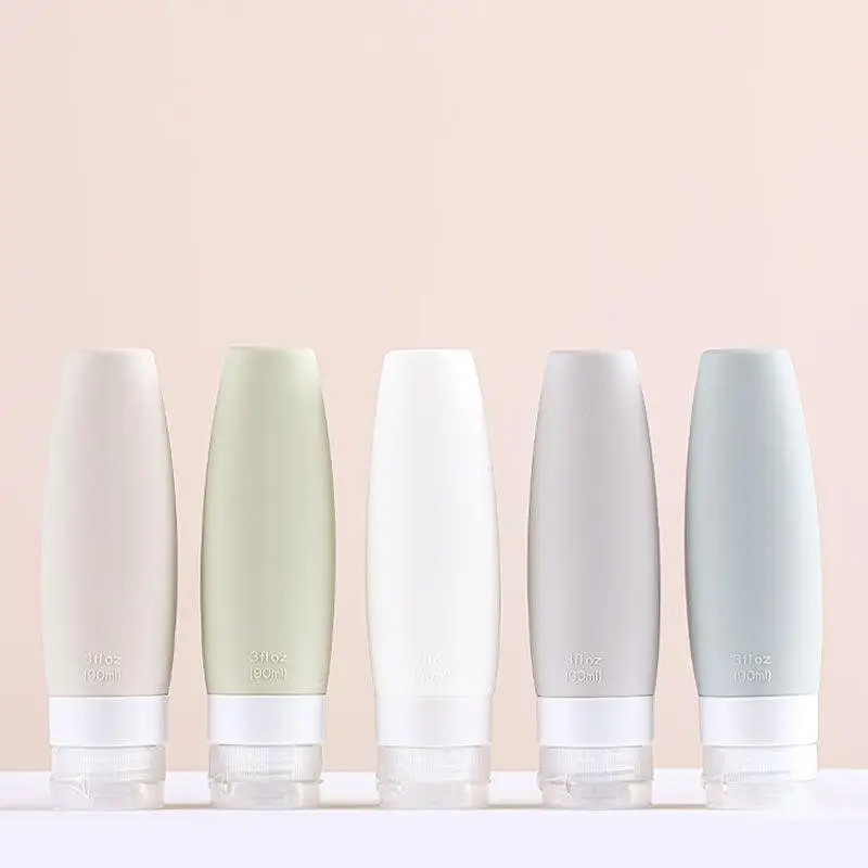 1/3/4PCS Silicone Travel Bottle Dispenser Cosmetics Refillable Bottles Empty Container Lotion Shampoo Bottle Portable Bottled