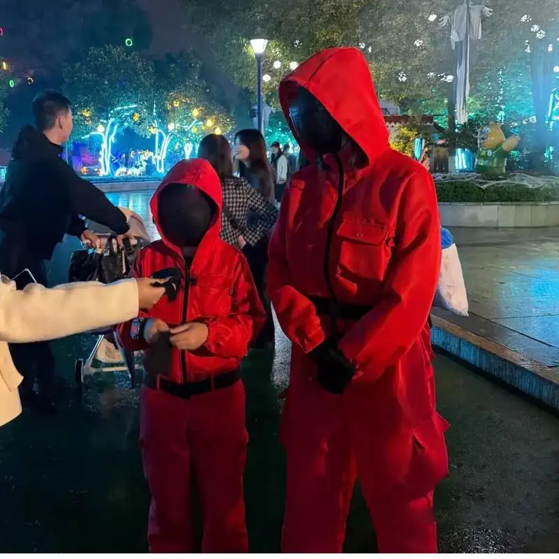 

Red ex loween Onesie Parent-Child Outfit Stage Performance Cosplay Costume Second Wear Adult Children's Onesie