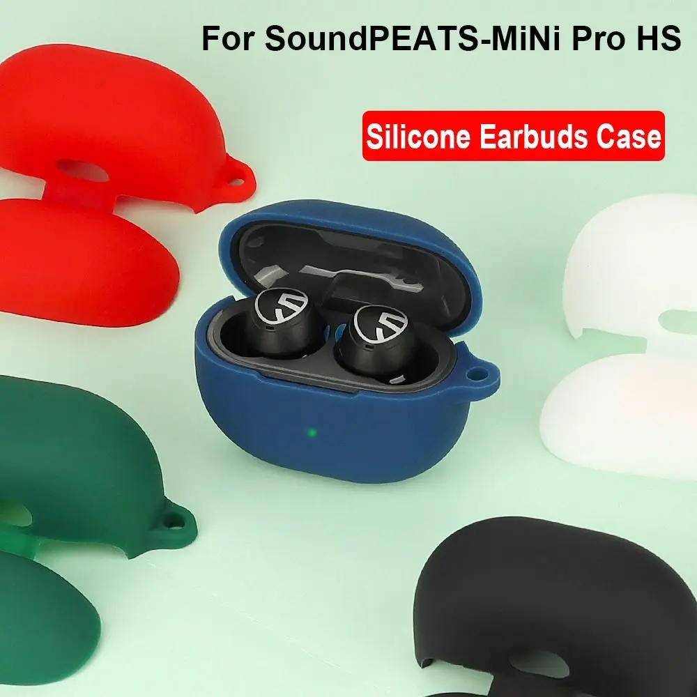 Silicone Bluetooth Earphone Case Anti-drop Dustproof Wireless Earbuds Cover Anti Scratch Soild Color for SoundPEATS-MiNi Pro HS