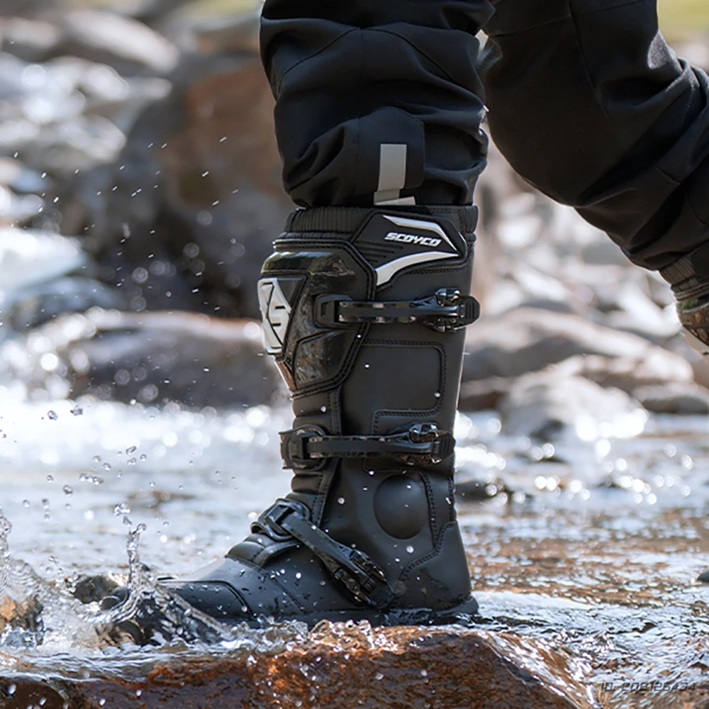 أحذية موتوكروس المهنية واقية دراجة نارية التمهيد عالية أعلى عدم الانزلاق سباق على الطرق الوعرة أحذية يندبروف مقاوم للماء الشتاء #4