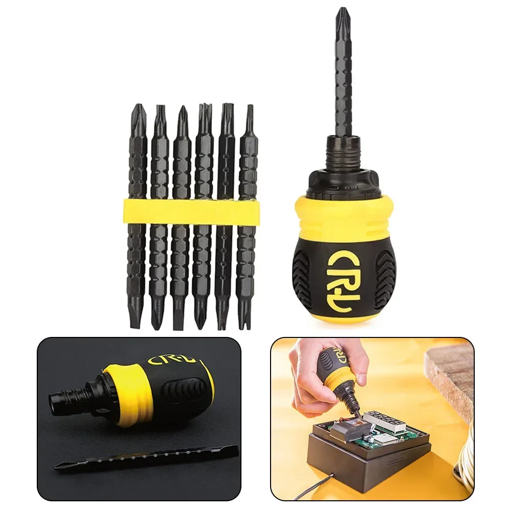 Ratchet Screwdriver Kit Dual-purpose Batch Head 75*40mm 82mm Bit Telescopic Labor-Saving For Disassemble Screws Manual Tools