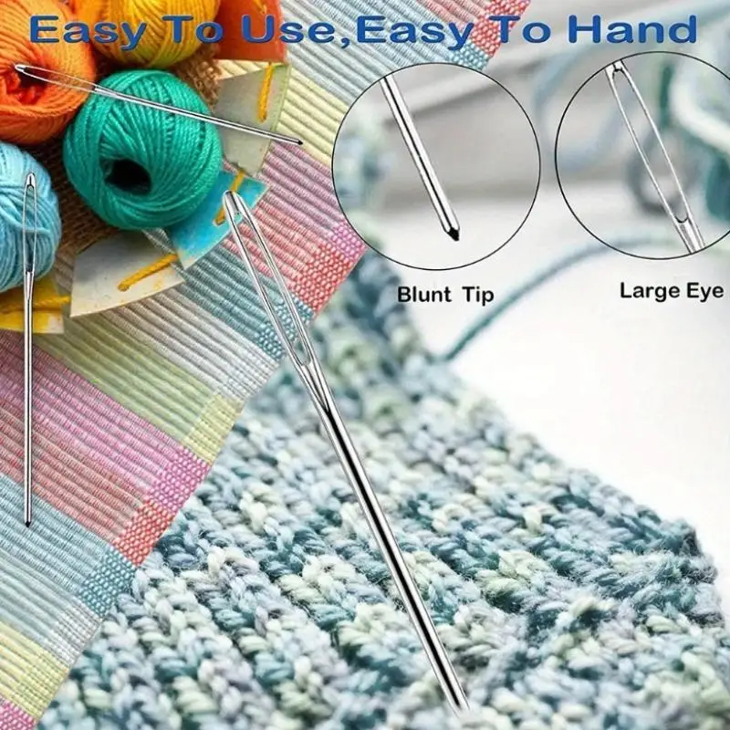 26Pcs Sewing Knitting Kits Large Eye Blunt Yarn Needles Weaving Needles & Crochet Locking Counter  Markers Tools