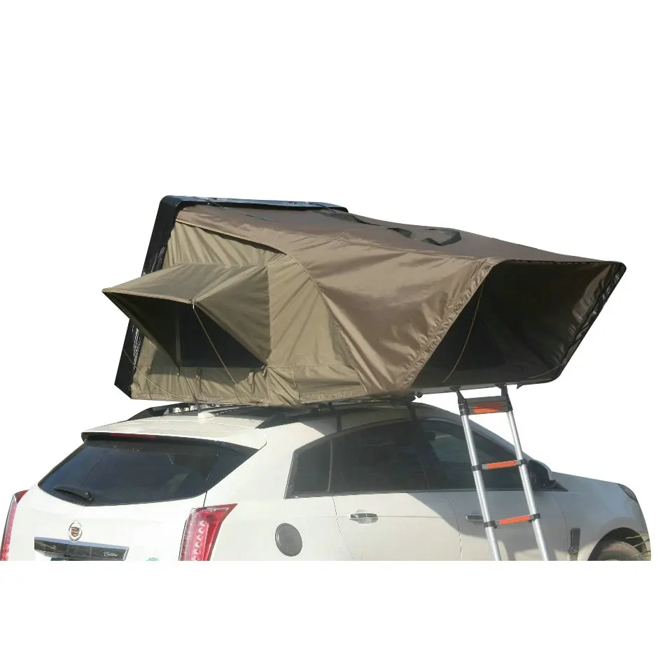 JWL-009 Outdoor Durable 4-Persons Hard Shell Rooftop Tent OEM SUV Car Camping Roof Top Tent With Ladder
