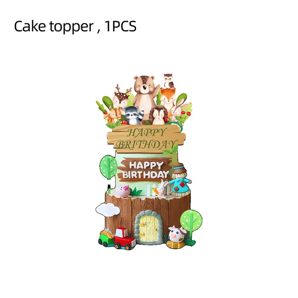 Woodland Tier Dschungel Wald DIY Party Dekoration Teller Tasse Tischdecke Geburtstag Party Baby Dusche Kinder Geburtstag Party Supplies – Detail 7