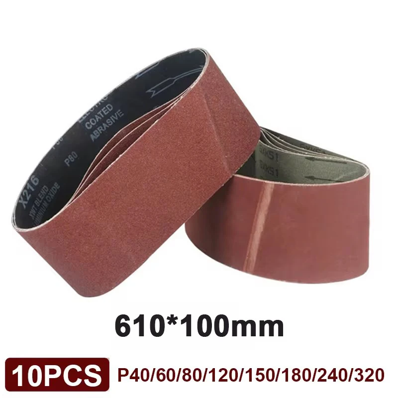 10PCS  610*100mm Sand Belt For Polishing Wood Soft Metal With40-320 Sand Belt For Belt Sanding Machine