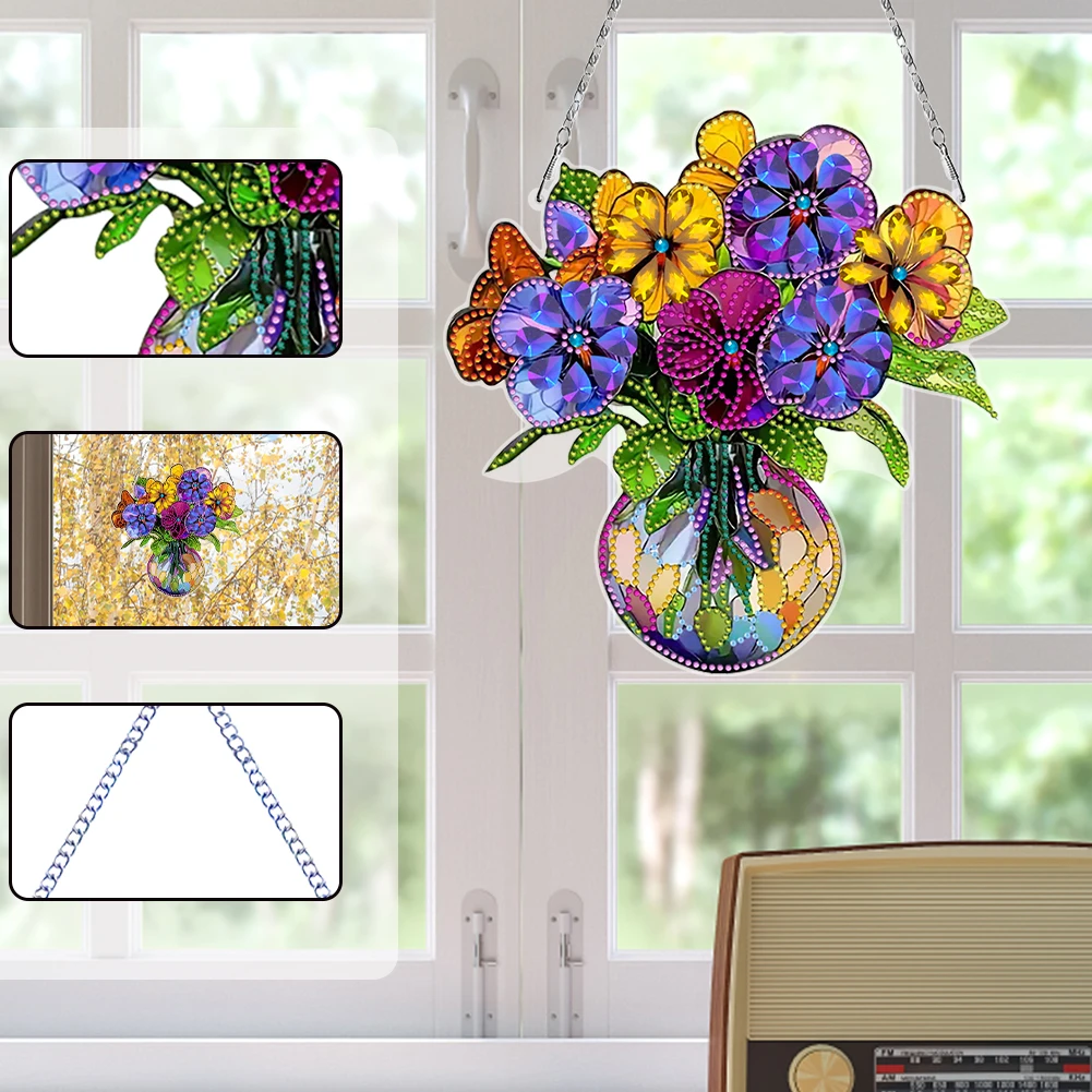 

High-Quality DIY Diamond Painting Pendant Set with Exquisite Acrylic and Crystal Diamonds for Easy Crafting and Decorative Wall Art