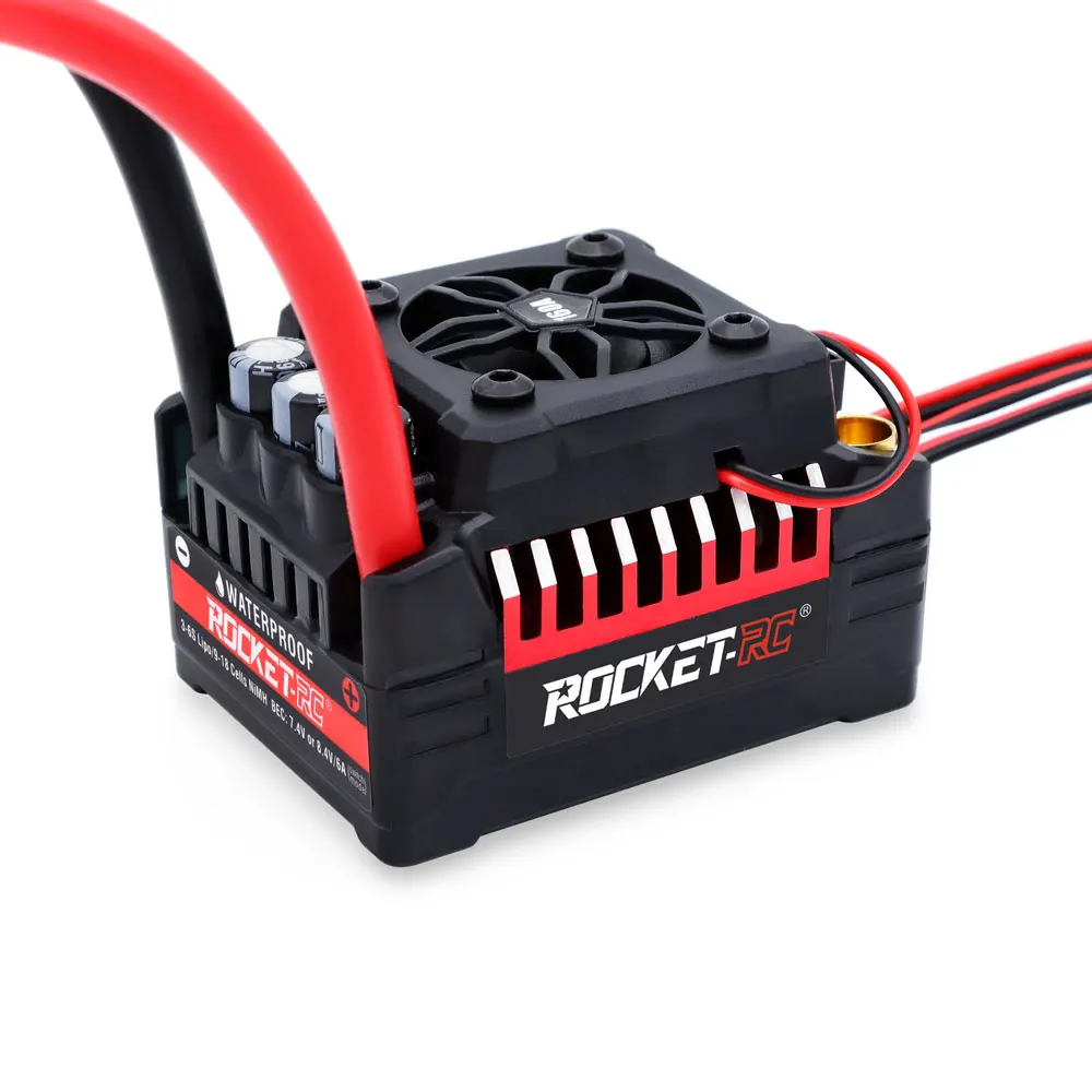 ESC Rocket V2 naddźwiękowy 130A 160A ESC wodoodporny bezszczotkowy regulator prędkości z 7.4V/8.4V 6A BEC dla silnika 4292 1:8RC samochód