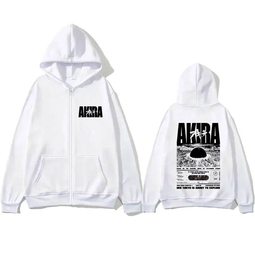 일본 공상 과학 만화 영화 애니메이션 아키라 쇼타로 카네다 지퍼 후드 남성 패션 캐주얼 오버사이즈 지퍼 업 스웨트셔츠
