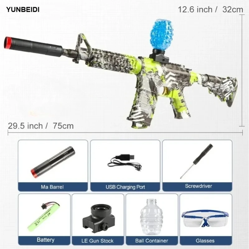 M416 Electric Blastgun Pistol Suit Camouflage High Precision Shooting Toy Gun Outdoor Birthday Gift Toy Does Not Contain Bullets
