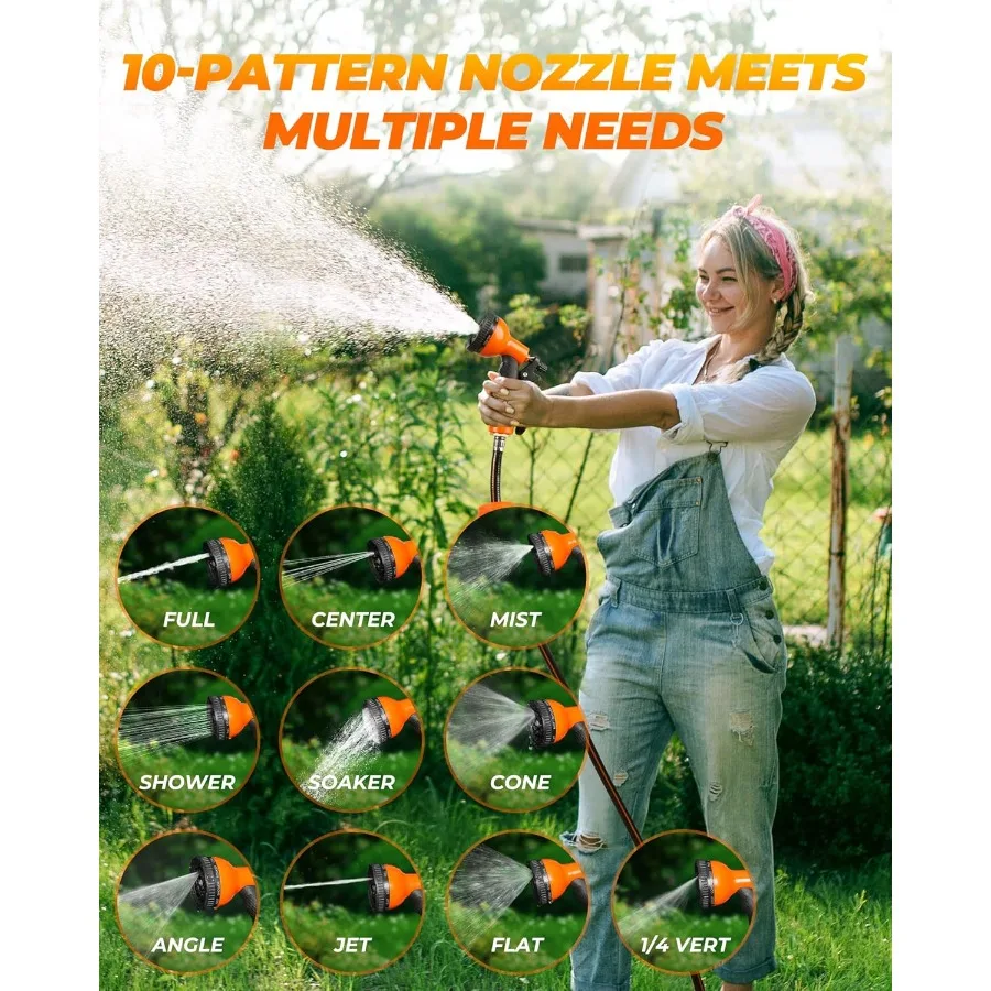 자동 감김식 정원 호스 릴 100피트 x 1/2인치 초강력 자동 벽걸이형 물 호스 릴 (야외용, 길이 조절 가능)