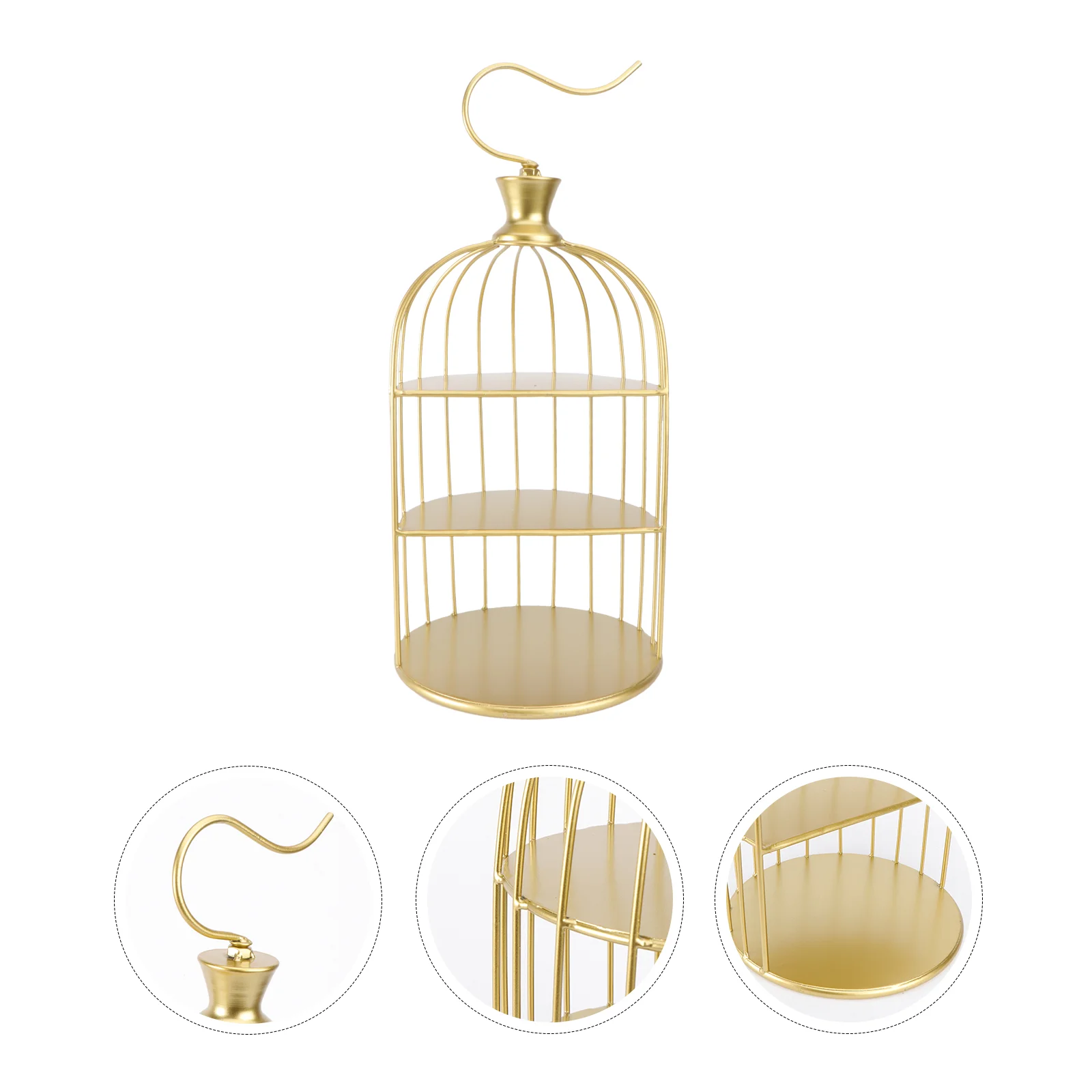 Iron 3 Tier Cake Display Stand 25 Cm Bird Cage Shaped Desserts Stand Multi Use Home Decor Party Wedding Event Trays