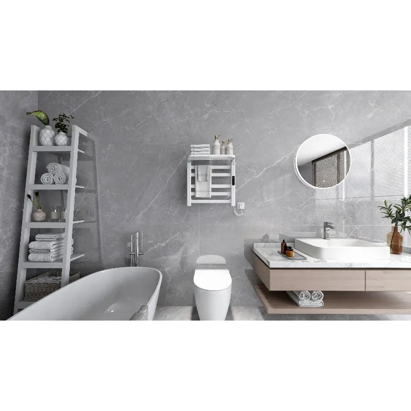 Top Fashion Smart Digital Display Electric Towel Rack Household Bathroom Heating Drying Towel Rack Storage Rack Heating