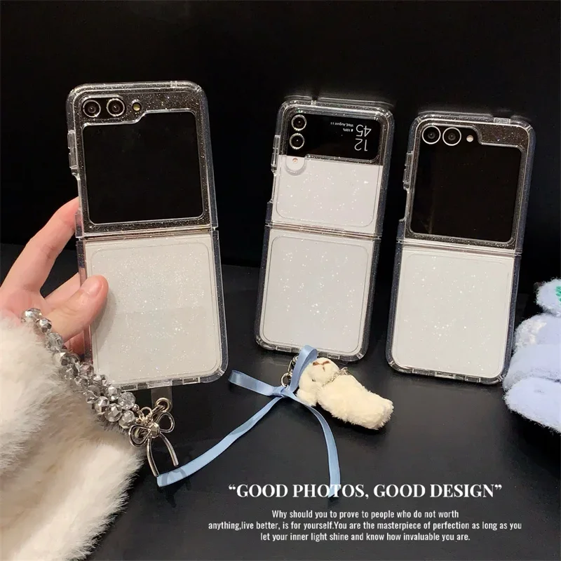 

Чехол для телефона Samsung Galaxy Z Flip 6 5 4, прозрачный противоударный чехол для Samsung Z Flip6 ZFlip6