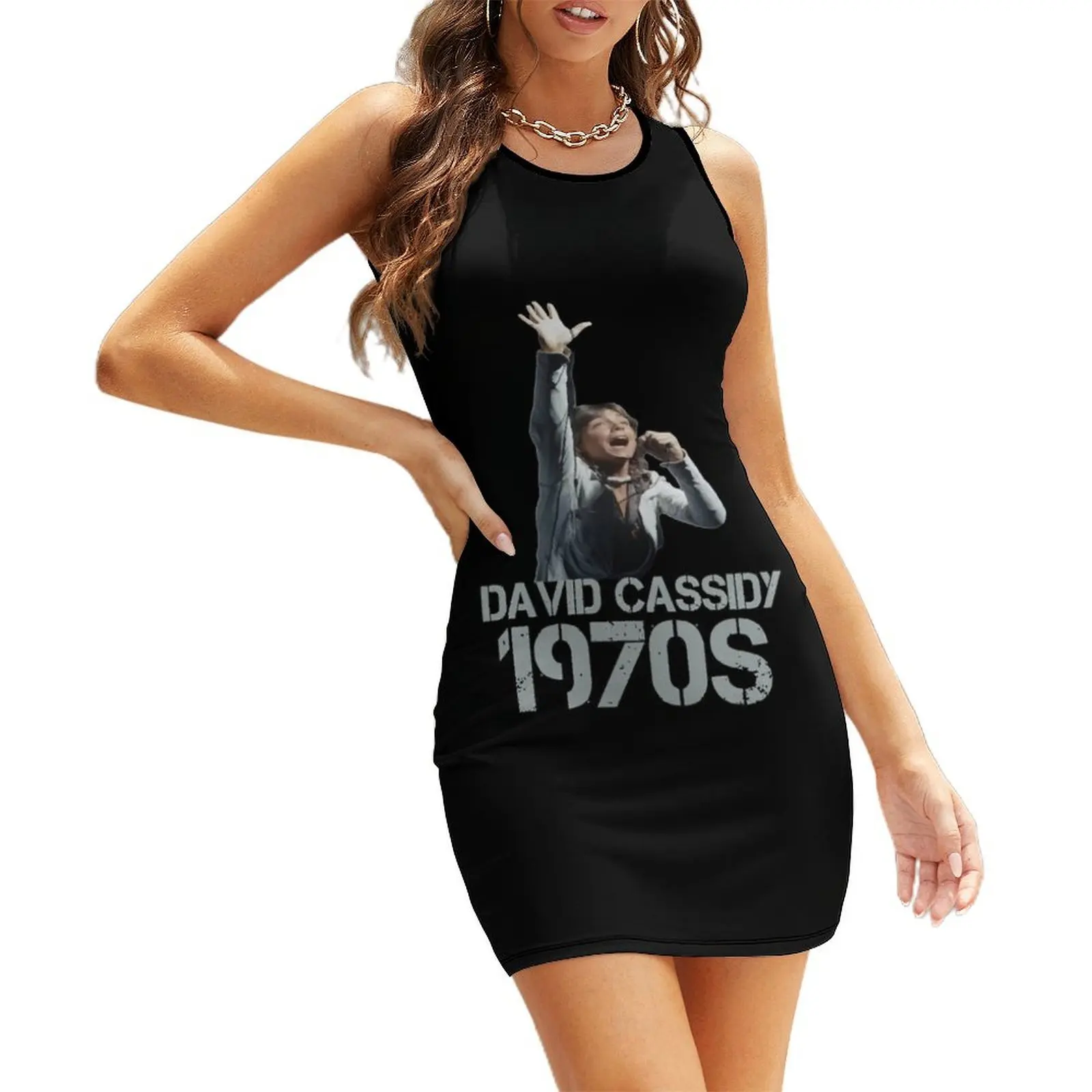 

David Cassidy 1970s funny gift Sleeveless Sundress women formal occasion dresses women party dresses