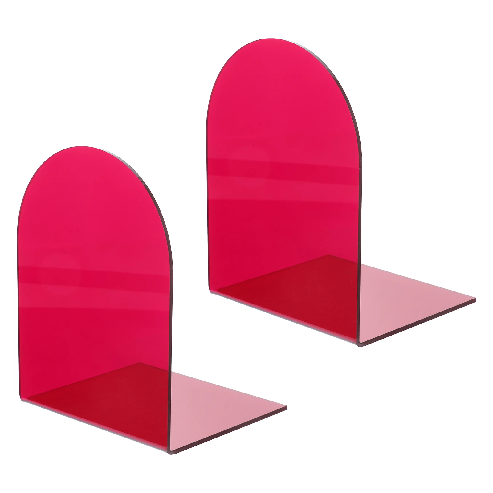 

2pcs Pink Acrylic Bookends File ganizer Clear Holders Desk Accessories Study Office Supplies Storage Solution Bookend