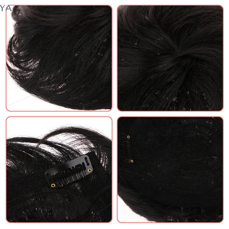 

Мужской модный парик из синтетического волокна, короткие волосы, накладка на макушку для маскировки седины, средиземноморская система замещения волос при облысении