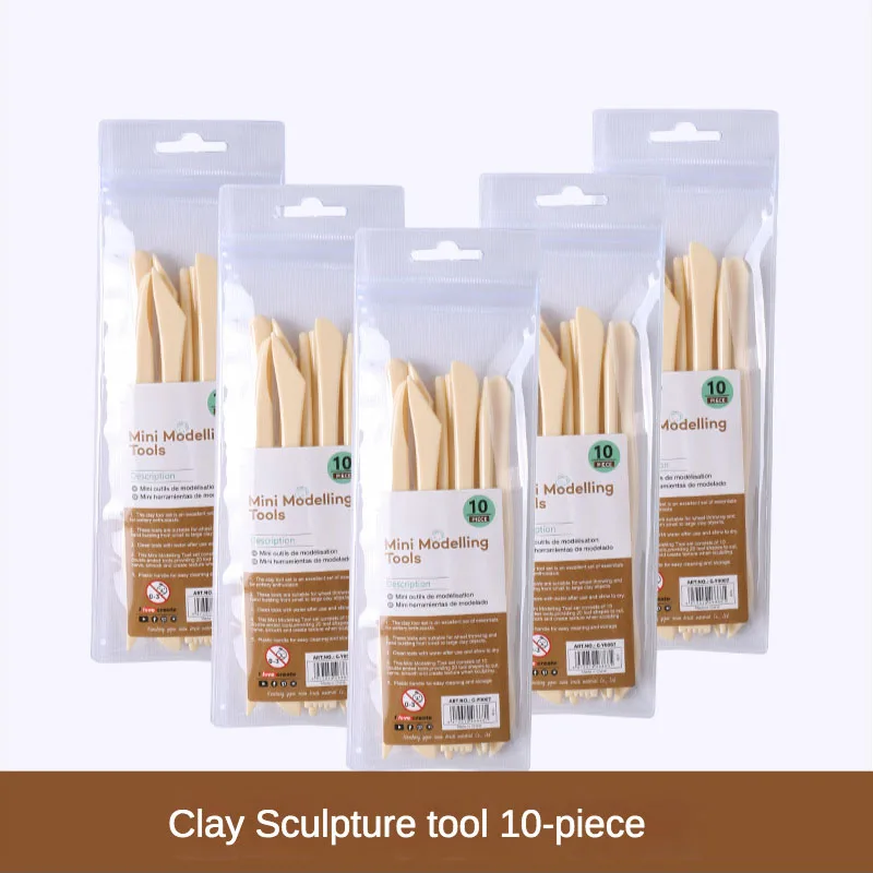 10-piece set of plastic soft clay tools children's DIY sculpture modeling tools auxiliary clay art pottery clay cutter knife