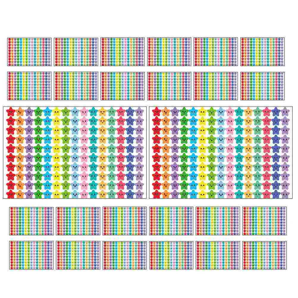 작은 별 스티커 장식 보상 스티커, 자체 접착, 30 장