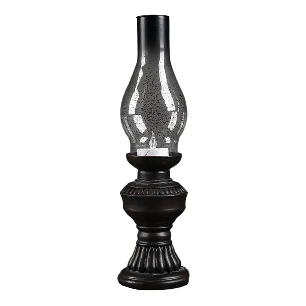 Vintage Oil Lamp Retro Craft Resin Desk Table Lamp Decorative Nightlight Party Centerpiece Emergency Lighting Ornament