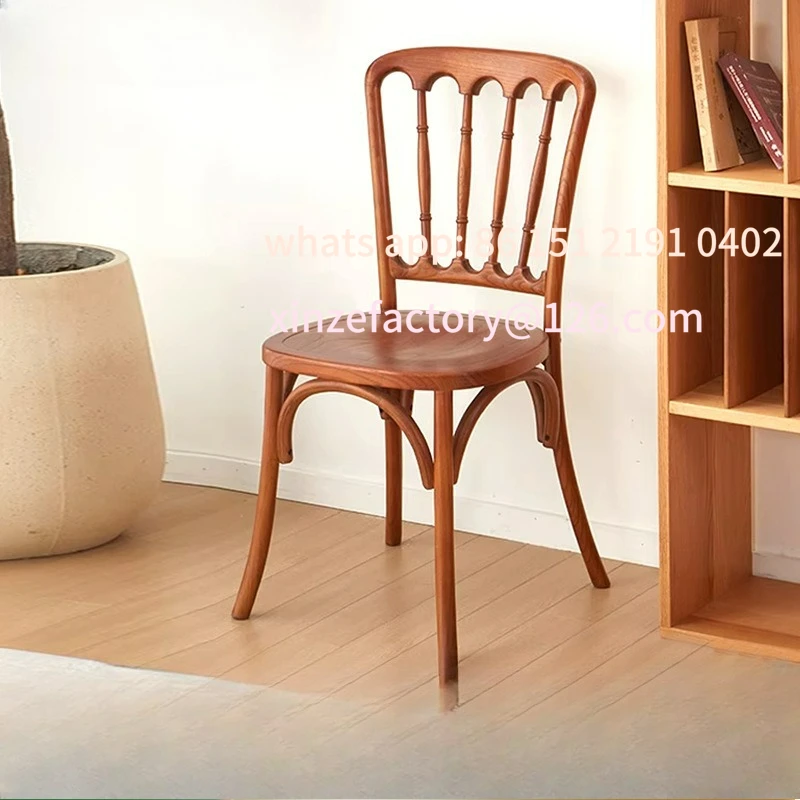 

Customizable Wood Dining Chair Wholesale American Country Home Back Chair Rattan Sitting Surface Commercial Toon Castle Chair