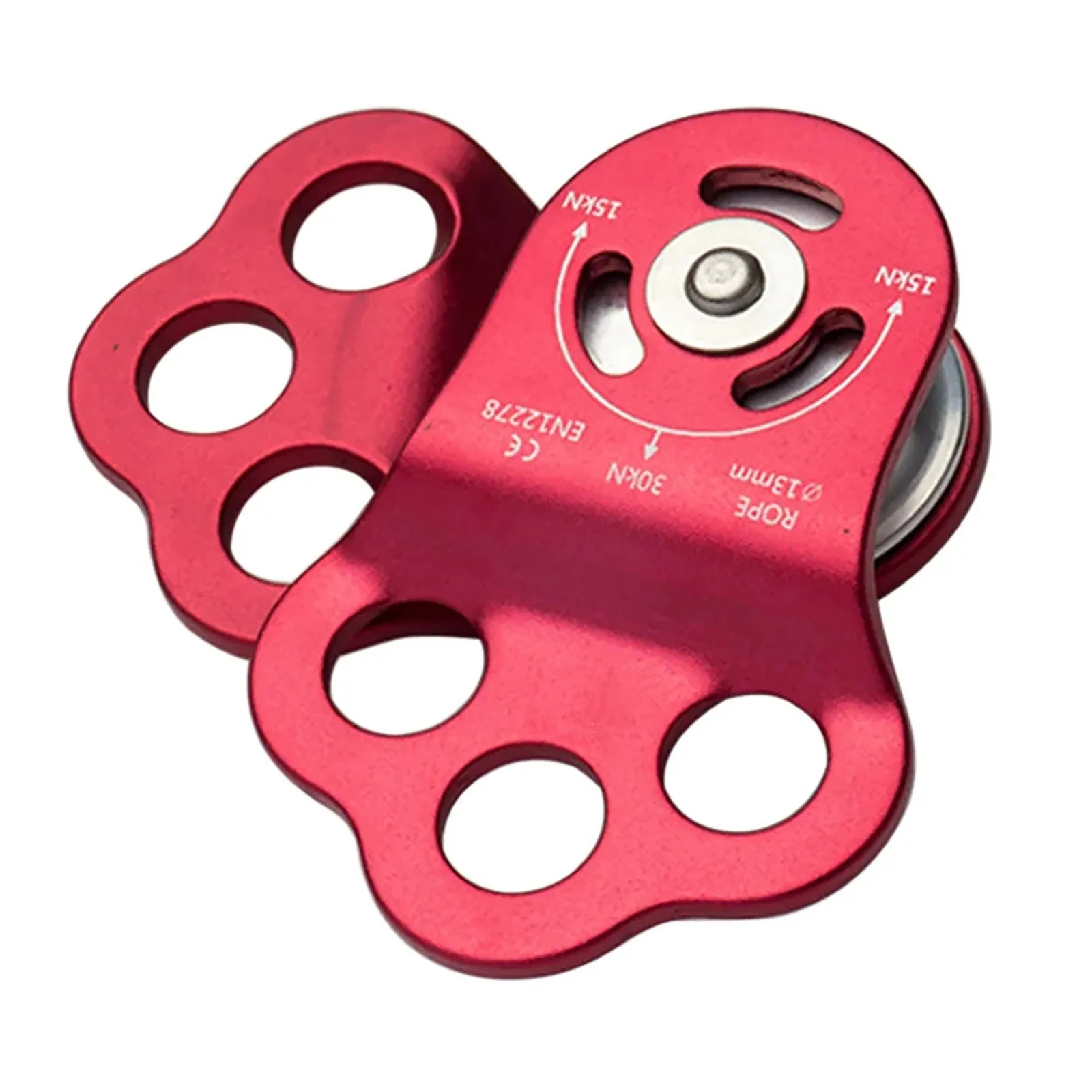 

Канатный ролик для скалолазания, портативный, с тремя отверстиями, одинарный, с подшипником, 30 кН, 3000 кг, с тройным креплением, для исследований