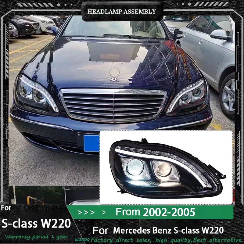 

Автомобильные светодиодные фары в сборе для 1999-2005 w221 2006-2008 Mercedes-Benz S class W220 DRL дневные ходовые огни указатель поворота 2 шт.