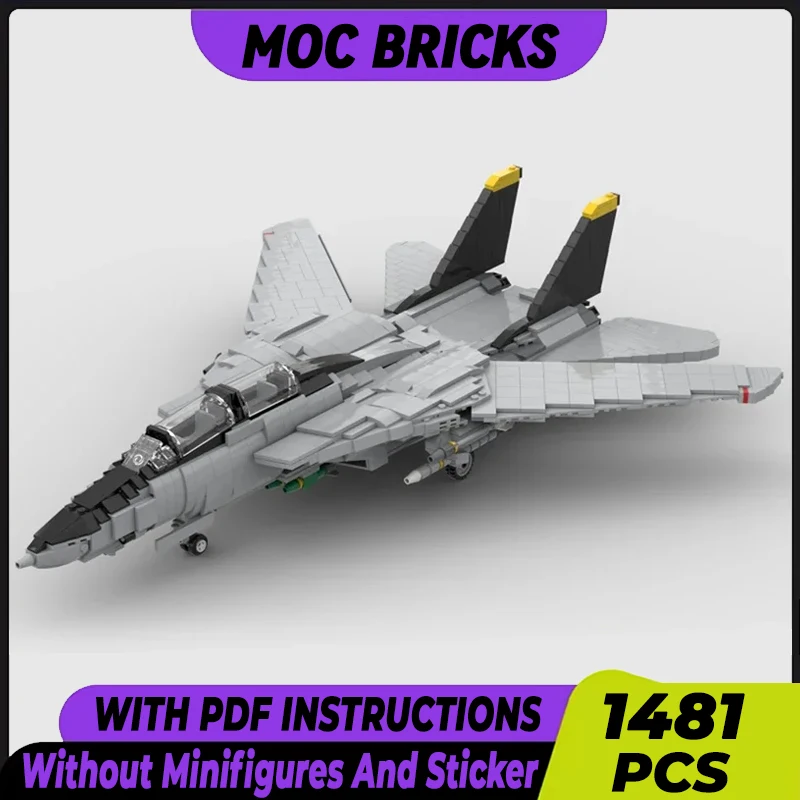 

Military Aircraft Model Moc Building Bricks F-14 Tomcat Fighter Technology Modular Blocks Gifts Christmas Toys DIY Sets Assembly