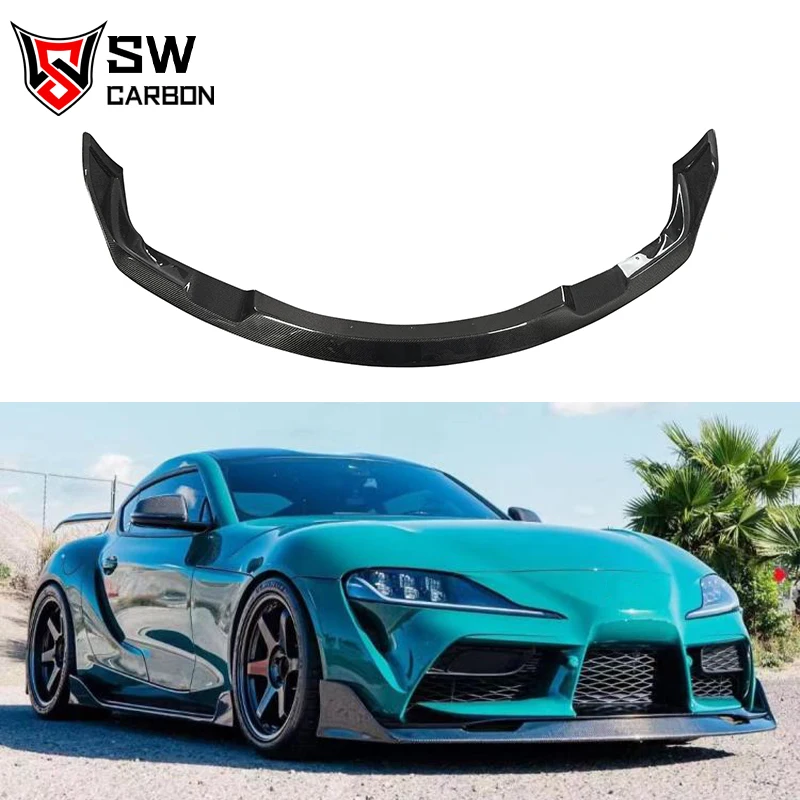 Carbon Fiber Aimgain Style A90 Front Lip for Toyota Supra GR MK5 MKV A90 A91 Front Bumper Splitter Lip Diffuser Cover Trim