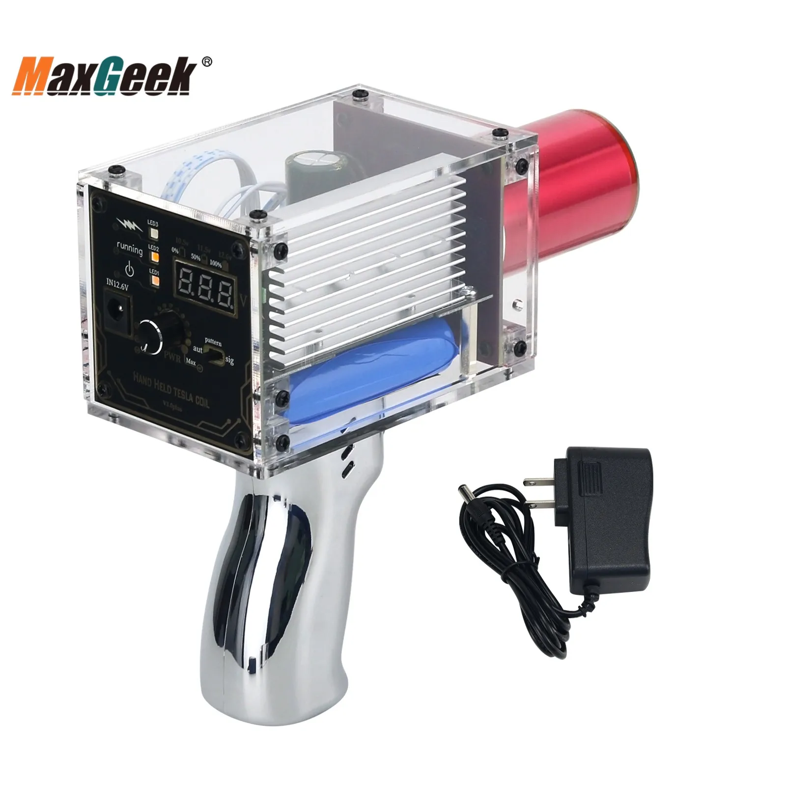 maxgeek terceira geracao mais versao aprimorada tesla coil gun gerador de energia magnetica portatil com adaptador de energia 01