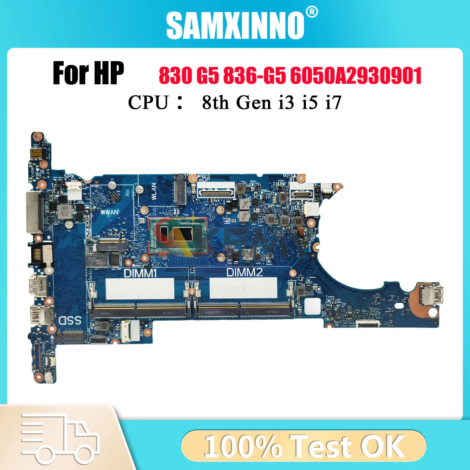 

6050A2930901 For HP EliteBook 830 G5 Laptop Motherboard With i5 i7 8th Gen CPU DDR4 L13687-601 L13709-601 100% Fully Tested