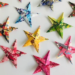 50PCS Premade Origami Lucky Stars For Wedding Decorations Washi Paper Star For Christmas Gift Valentine's Day Birthday Favors