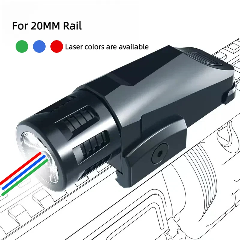 

20mm LED Flashlight&Red Laser Sight &Green Laser Sight Blue Laser Sight 20mm Rail Mounted Flashlight Hunting Airsoft Accsesories