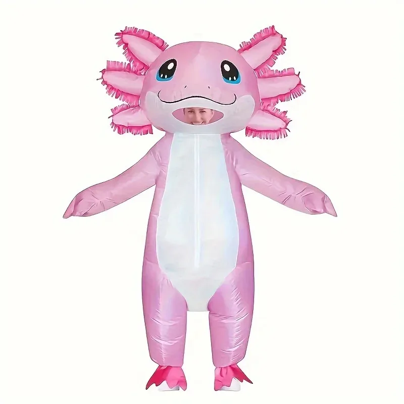 WU01 Adorable Funny Salamander Design Inflatable Suit Halloween Christmas LARP Party Supplies Photography PropsJk5*！
