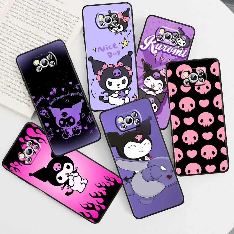 

Kuromi Cartoon Cute Sanrio For Xiaomi Mi Poco F5 F4 F3 X6 X5 X4 X3 M6 M5 M5S M4 M3 C65 Pro GT NFC 5G Black Funda Phone Case